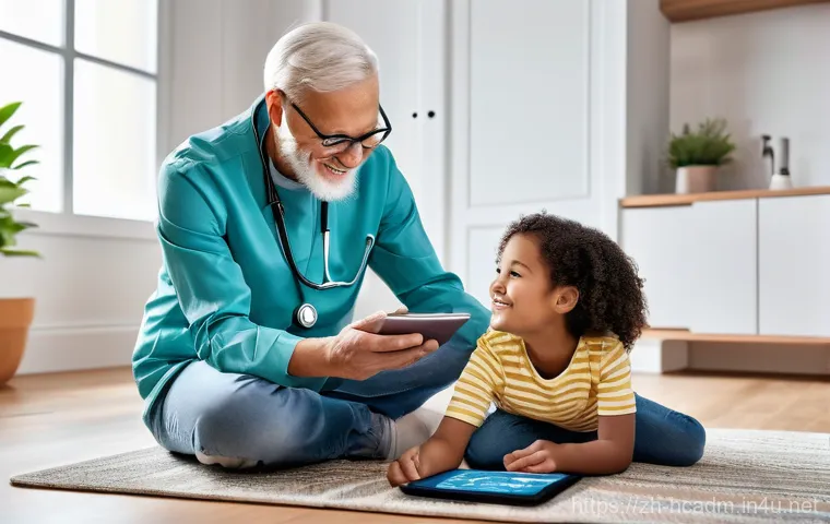 보건의료행정사와 건강보험의 관계 - **Prompt:** A vibrant, futuristic image showcasing the convenience of digital healthcare. In the for...