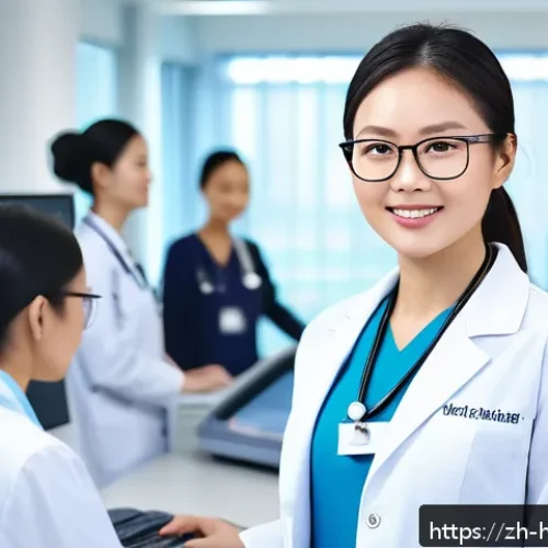 보건의료행정사 현업과 자격증 활용법 - A professional healthcare administrator in a modern hospital setting, wearing business casual attire...