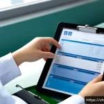 보건의료행정사 자격증 유효기간 및 갱신법 - Photorealistic modern Chinese healthcare administration office, a professional East Asian woman in s...